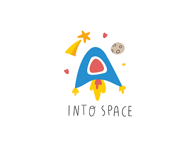 Spaceship_2 baby children clipart cosmos design flat illustration moon planet space spaceship vector