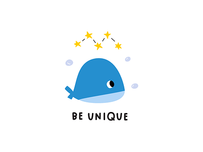 Magic whale animal children clipart cute fish illustration kid magic ocean sea swim under vector water whale