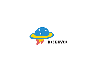 Discover baby children clipart cosmos discover flat illustration kids space spaceship ufo vector