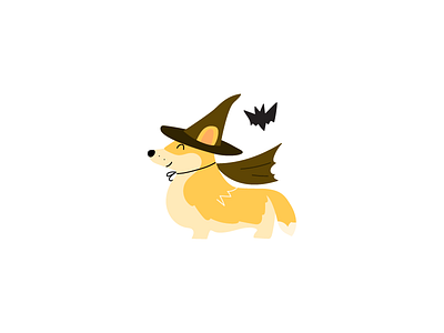 Halloween corgi corgi cute design dog flat fun halloween icon illustration puppy vector