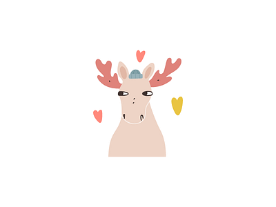 Moose animal autumn children christmas cute deer design flat fun icon illustration kid moose vector winter