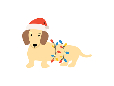Christmas dachshund celebration christmas costume cute dachshund design dog flat fun funny happy illustration party puppy vector xmas