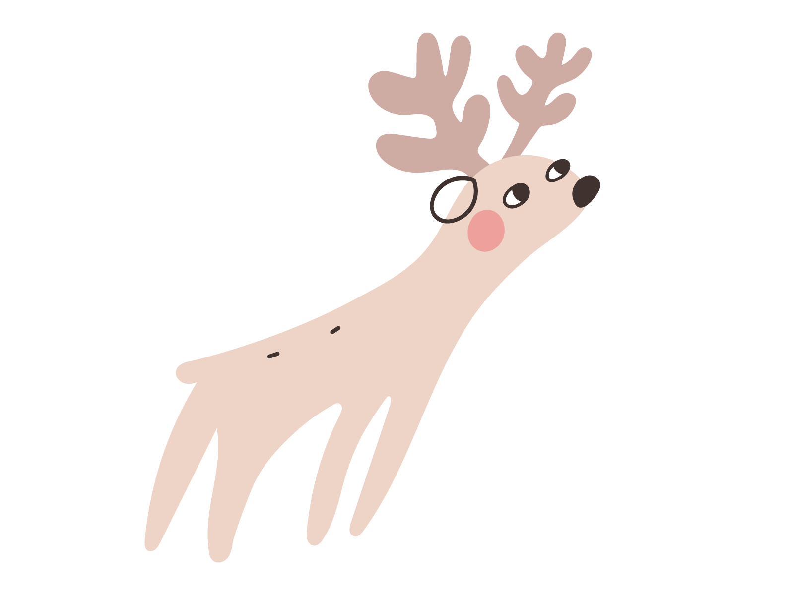 Deer animal deer design flat forest illustration vector woodland
