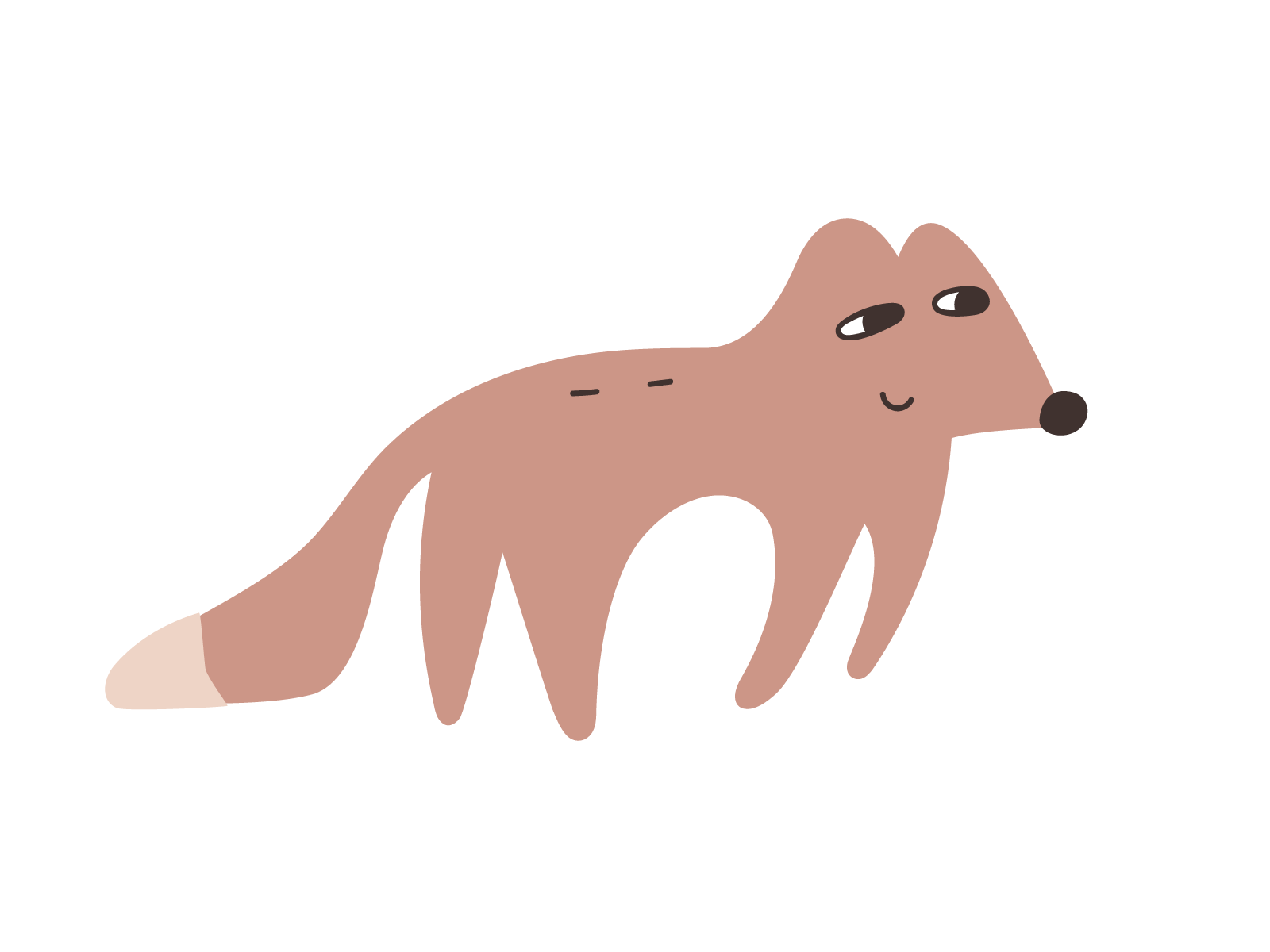 Fox animal child cute design flat forest fox fun illustration kid vector woodland