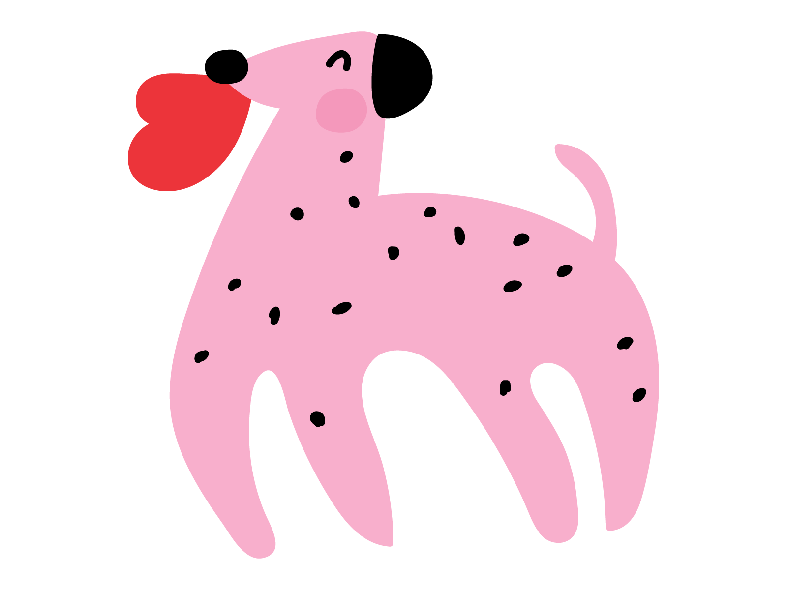 Pink Dalmatian celebrate cute dalmatian day design dog flat fun happy heart illustration love puppy valentine vector