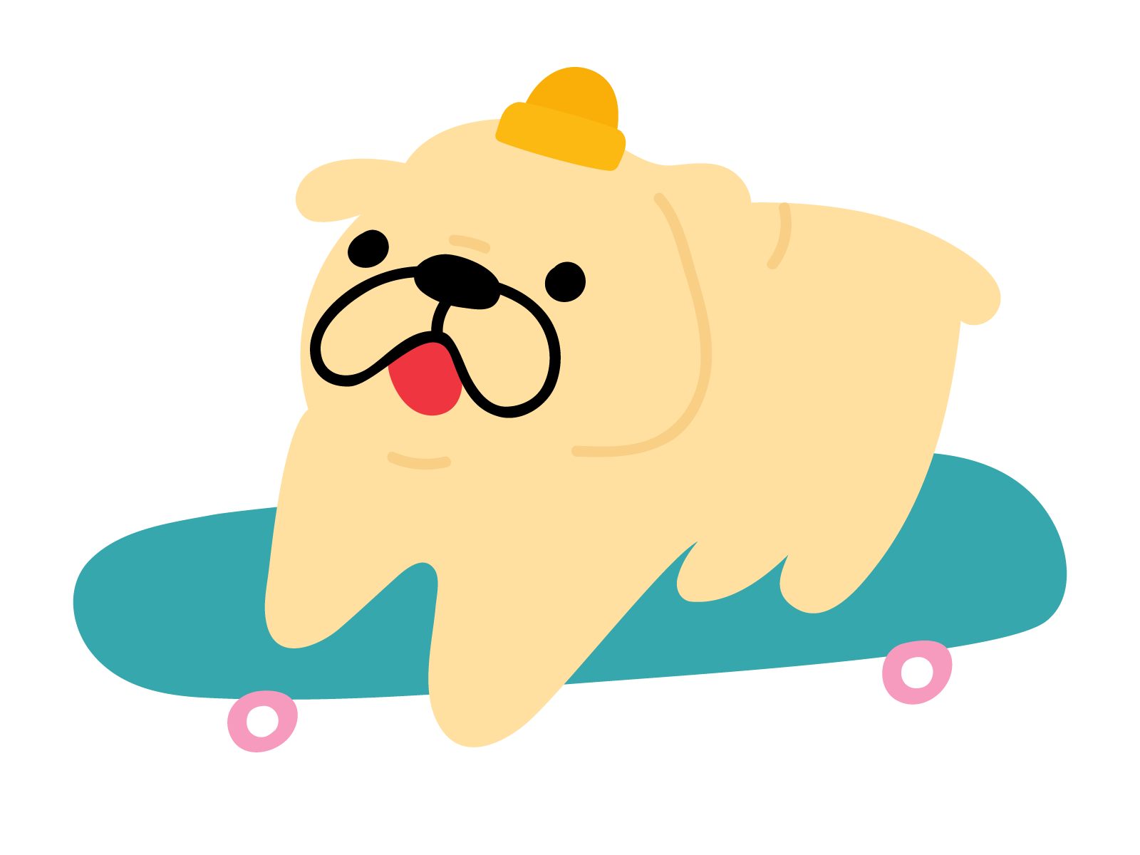 Bulldog skateboarding bulldog cute design dog fun happy icon illustration skate skateboard vector