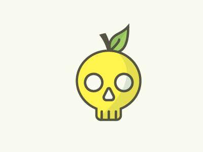 Dead skull fresh | logo design app apple dead flat fresh fruit lemon logo design logotype mark skull symbol