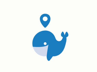 Whale Navigator | logo design animal app fish flat location logo design map mark navigator pin symbol whale