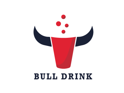 Bull drink | logo concept black bull drink logo logotype mark red symbol