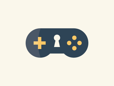 Steamplay controller flat game gamer joystick key keyhole logo logotype mark symbol