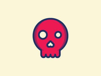 Red Skull dead flat icon logo mark red skull symbol