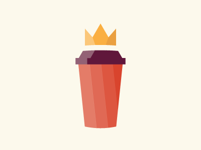 King size coffee cup coffee crown cup icon king logo mark red size symbol yellow