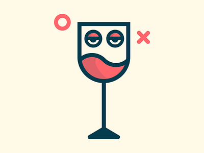 Too Much drink drunk flat icon logo mark symbol wine wineglass