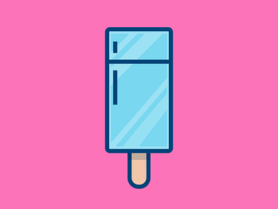 Fridge ice cream cream flat fridge ice icon logo mark refrigerator symbol