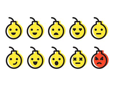 Emoji Bombs bomb emoji emotion face funny icon logo mark symbol