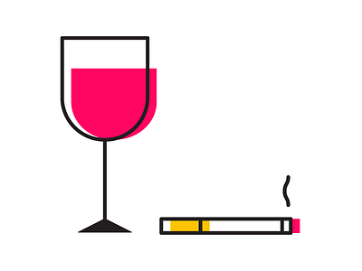 Wine and cigarette alcohol cigarette drink icon smoke wine