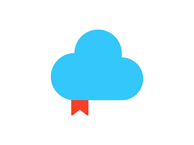Cloud library. Clean version book cloud icon library logo mark symbol
