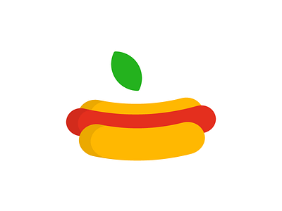 Healthy hot dog dog fast food fresh healthy hot icon leaf logo mark symbol