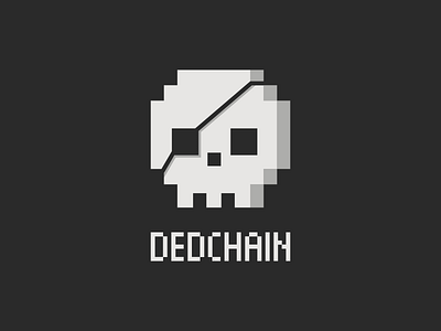 Dedchain bit black dead death icon logo mark pixel skull symbol