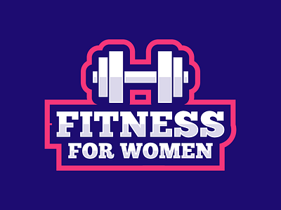 Fitness for women barbell fitness gym icon logo mark sport symbol