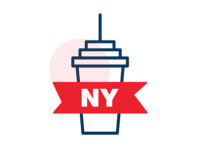 NY building coffee coffee cup fast food icon logo mark new outline symbol york