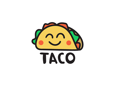 Taco. emoji fast food icon logo mark symbol taco