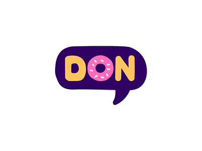 Don. bubble candy donut fast food icon logo mark speech symbol tasty