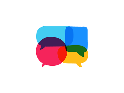 Speech bubbles conversation design icon illustration logo logotype mark multi color simple speech speech bubble symbol