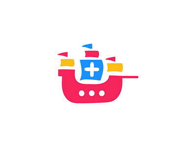 Ship flat icon illustration logo logotype mark ship simple symbol