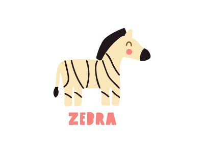 zebra africa animal design flat icon illustration jungle logo mark symbol vector zebra
