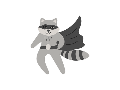 Super raccoon animal design flat icon illustration logo logotype mark raccoon superhero symbol