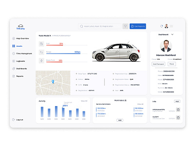 TMcarly Vehicle Tracking Dashboard Car Details