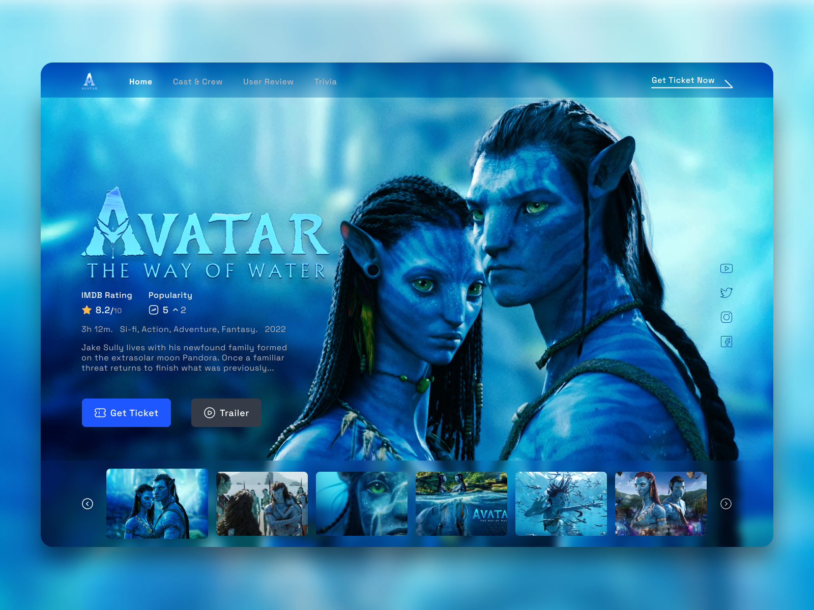 Avatar Movie Landing Page UI Design by Ibrahim Miah (Tamim) on Dribbble