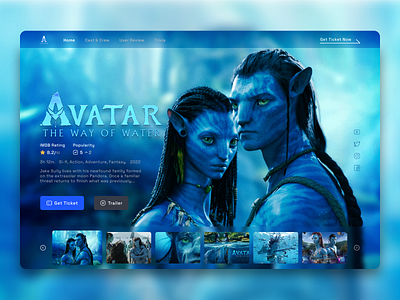 Avatar Movie Landing Page UI Design avatar blockchain branding component crypto dashboard design graphic design illustration landing page mobile apps movie new web ui nft product design productivity vector web 3.0 web design website