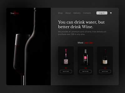 Wine Shop design minimal typography ui web website