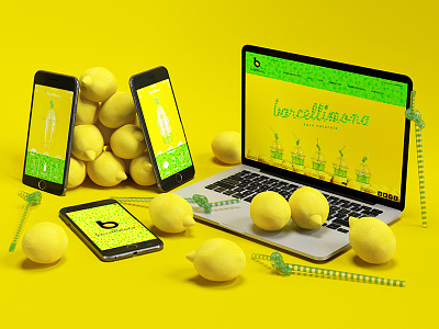 Barcellimona Website and App 3d app bar barcelona ios juice lemon website