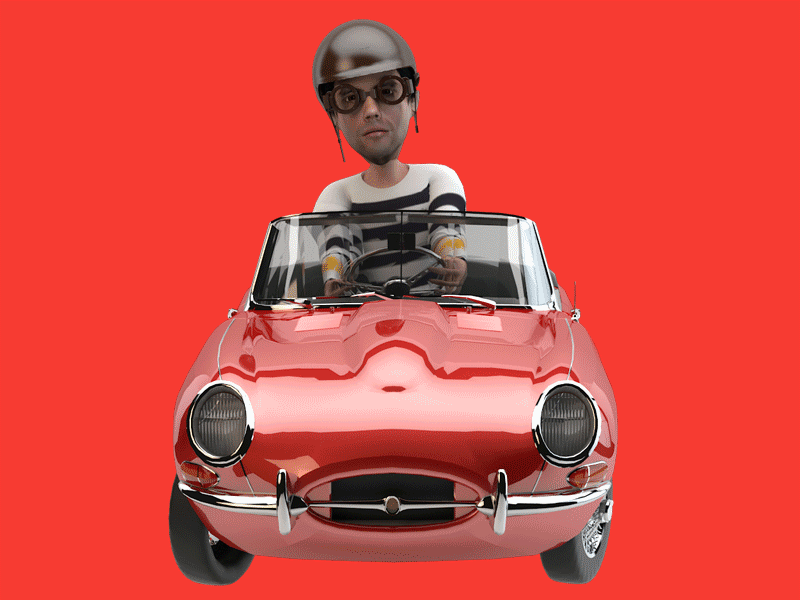 Mini-Me Driving 3d animation car character modeling rendering yuodesign