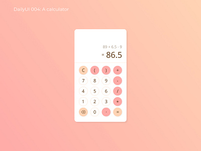 DailyUI Day 004: A Calculator 004 application ui beginner calculate calculator app calculator design calculator ui dailyui dailyui 004 dailyui004 day004