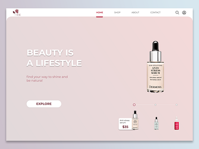 Beauty products website beauty beauty product cosmetics design figma mauve minimal nonprofit simple simple design ui web webdesign website website design