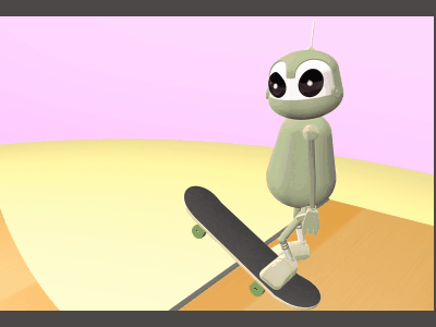 Robot Skater 3d c4d cinema 4 d halfpipe motion graphics robot skater