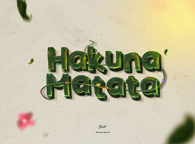 Hakuna Matata - Typograhic artwork 3d artwork fanart hakunamatata lionking photoshop typographic