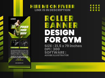 Roller Banner For Gym adobe adobe illustrator branding creative creative design design designer fitness flyer flyer flyer design graphic design gym flyer illustrator photshop print design