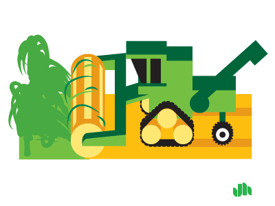 Sugarcane Mower agricultural icon illustration industrial mower vector