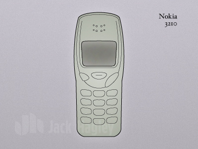Nokia 3210 illustration mobile mobile first phone retro technical illustration