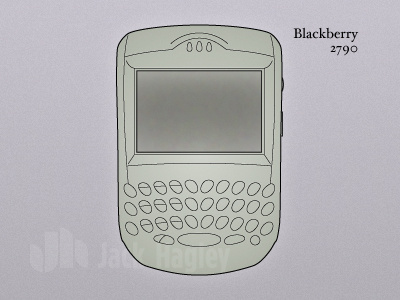 Blackberry 2790 illustration mobile mobile first phone retro technical illustration