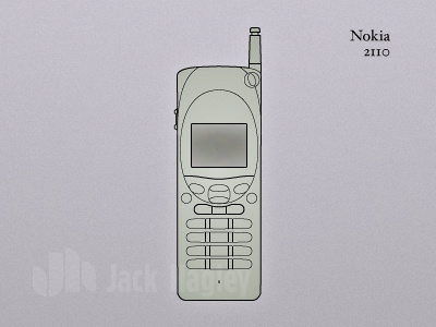 Nokia 2110 illustration mobile mobile first phone retro technical illustration