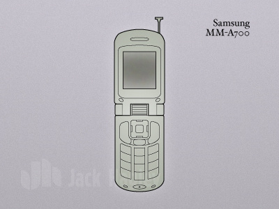 Samsung MM-A700 illustration mobile mobile first phone. technical illustration