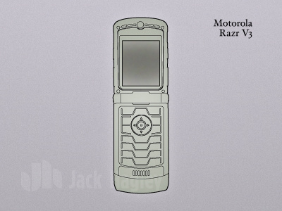 Motorola Razr V3 illustration mobile mobile first phone. technical illustration