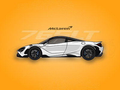 McLaren 720LT - flat illustration art car flat illustration illustrator mclaren racing