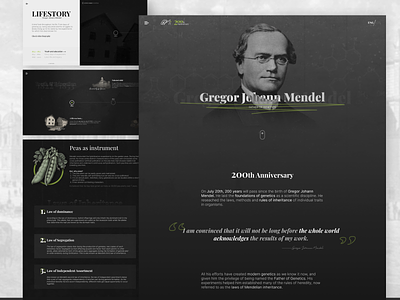 Gregor Johan Mendel - biography web project bio biography information johan gregor mendel photoshop prototype ui ux web